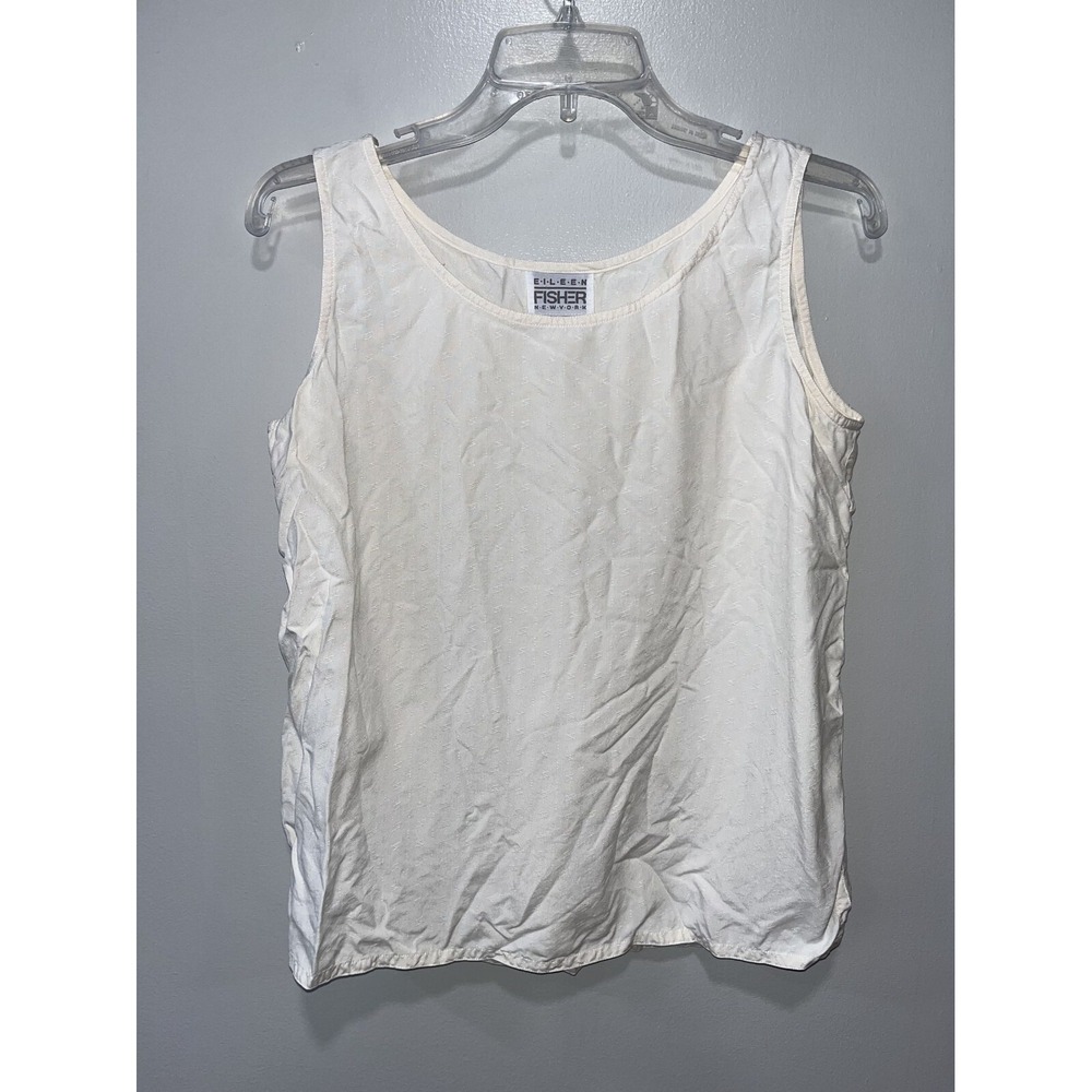 Eileen Fisher New York Women's Top, Sizeโ 1, White 100% Silk